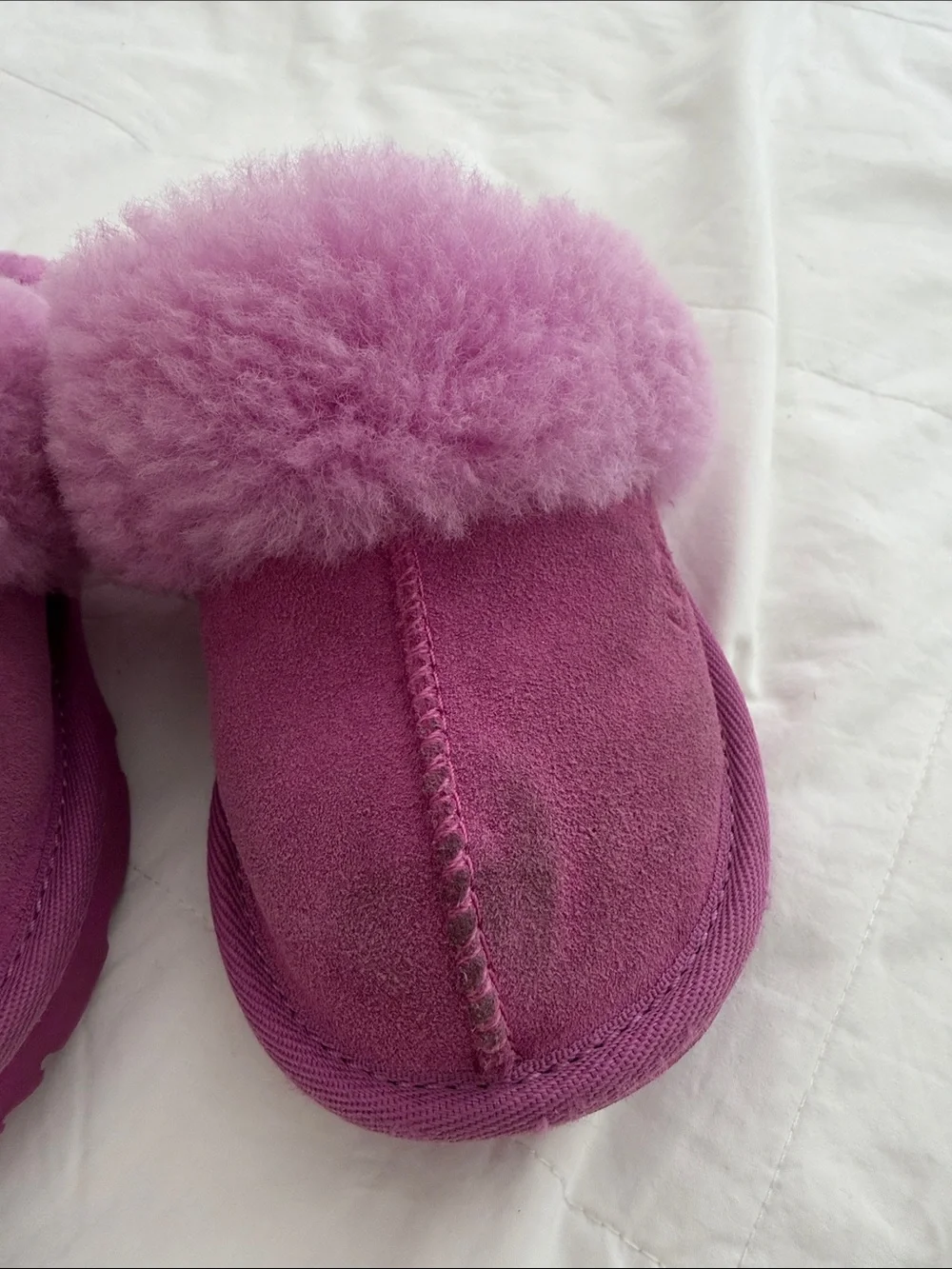 Ugg Kids Cozy Purple Shearling Slippers